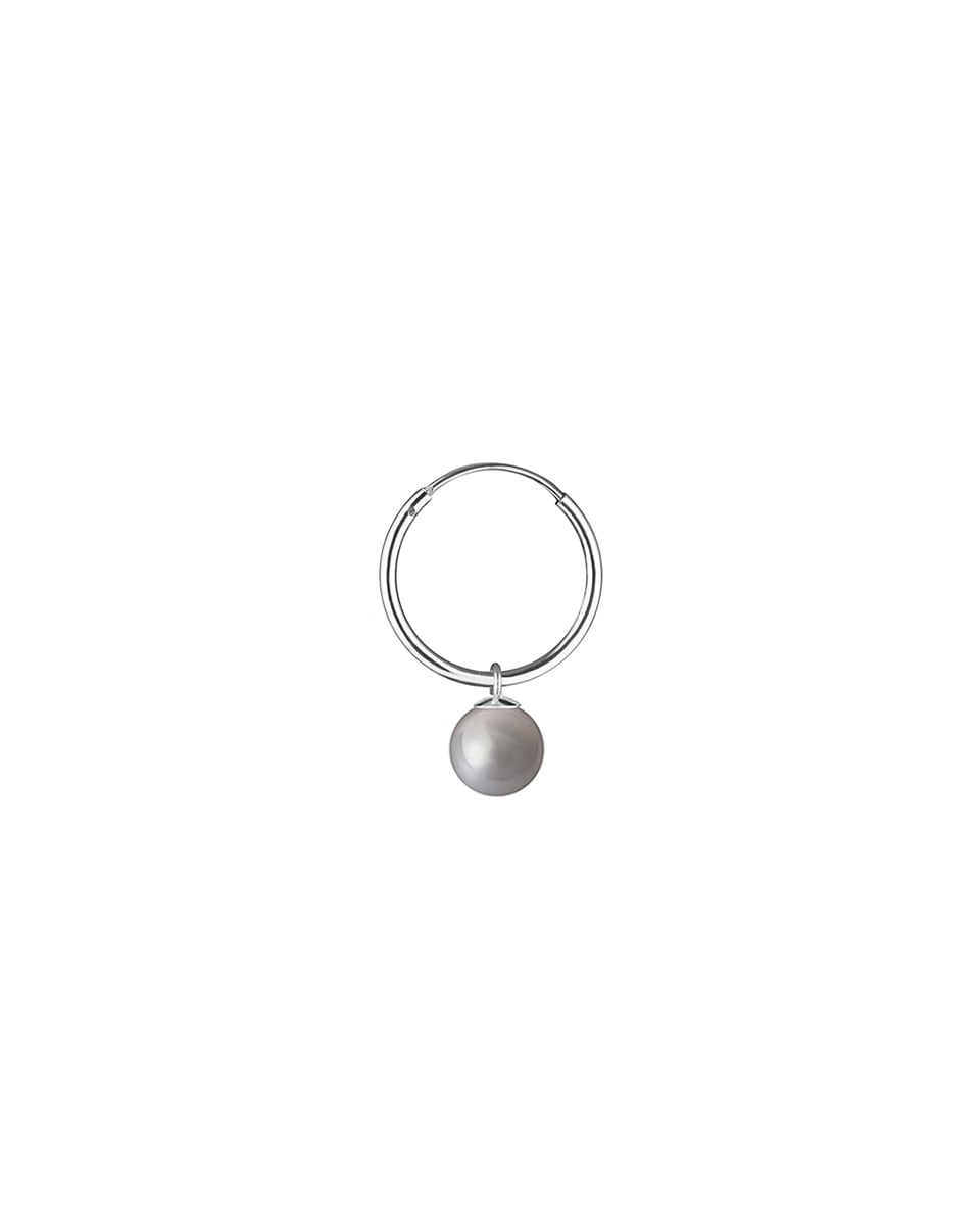 Серьга-кольцо 8 мм (серый жемчуг)